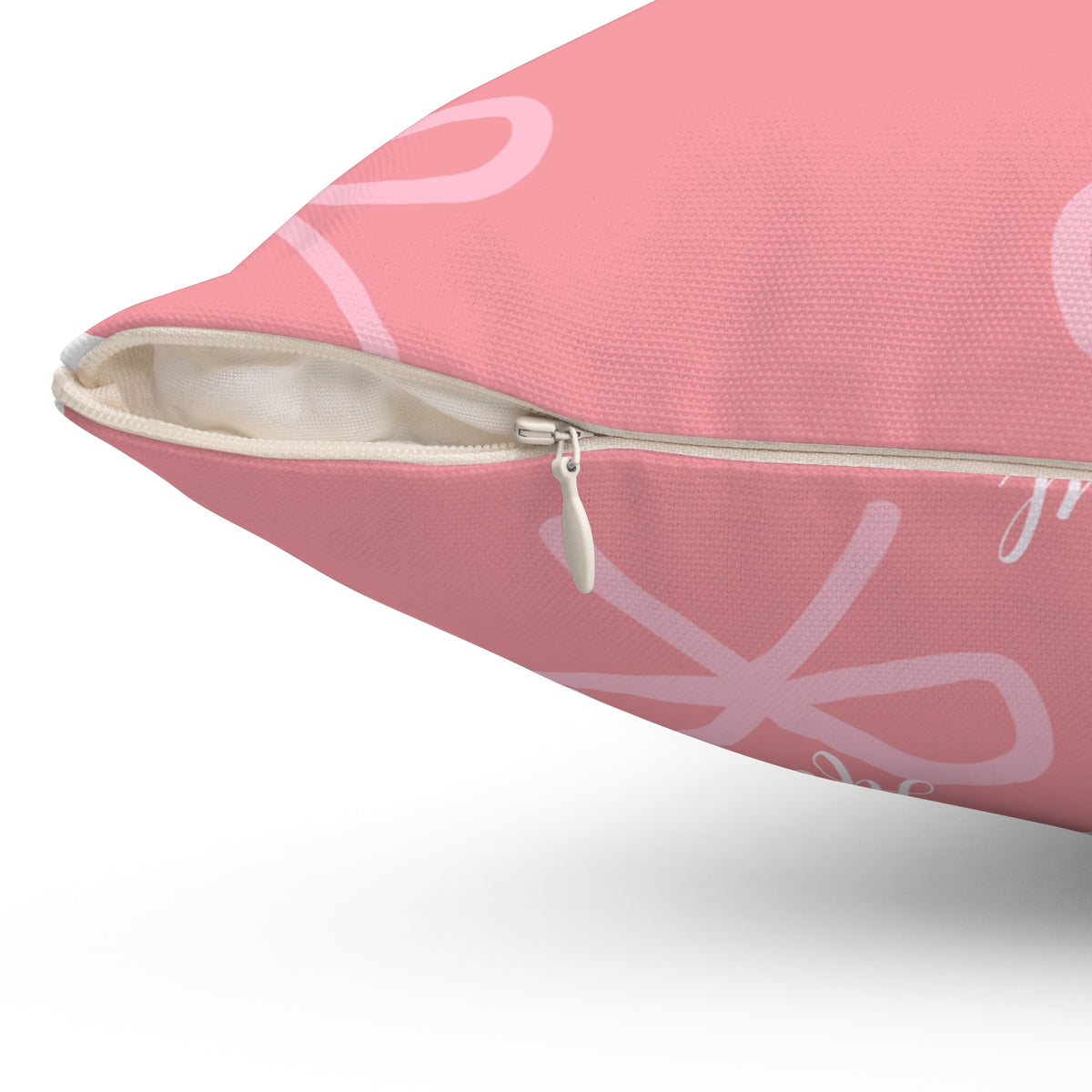 Girls Pretty Ribbon Pink Decorative Pillow