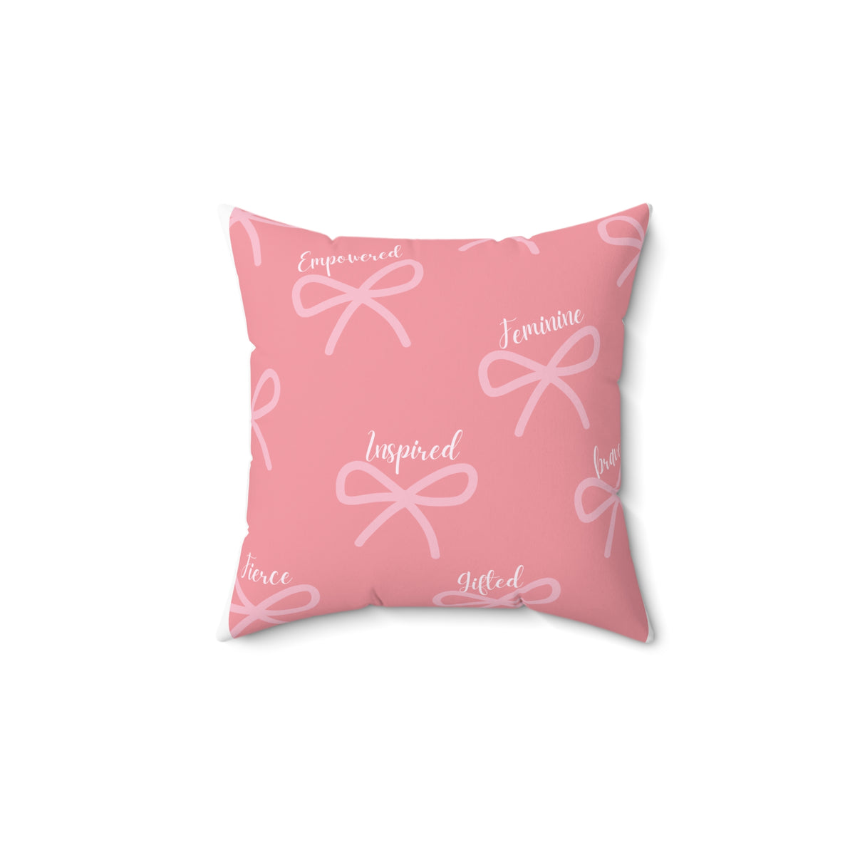 Girls Pretty Ribbon Pink Decorative Pillow