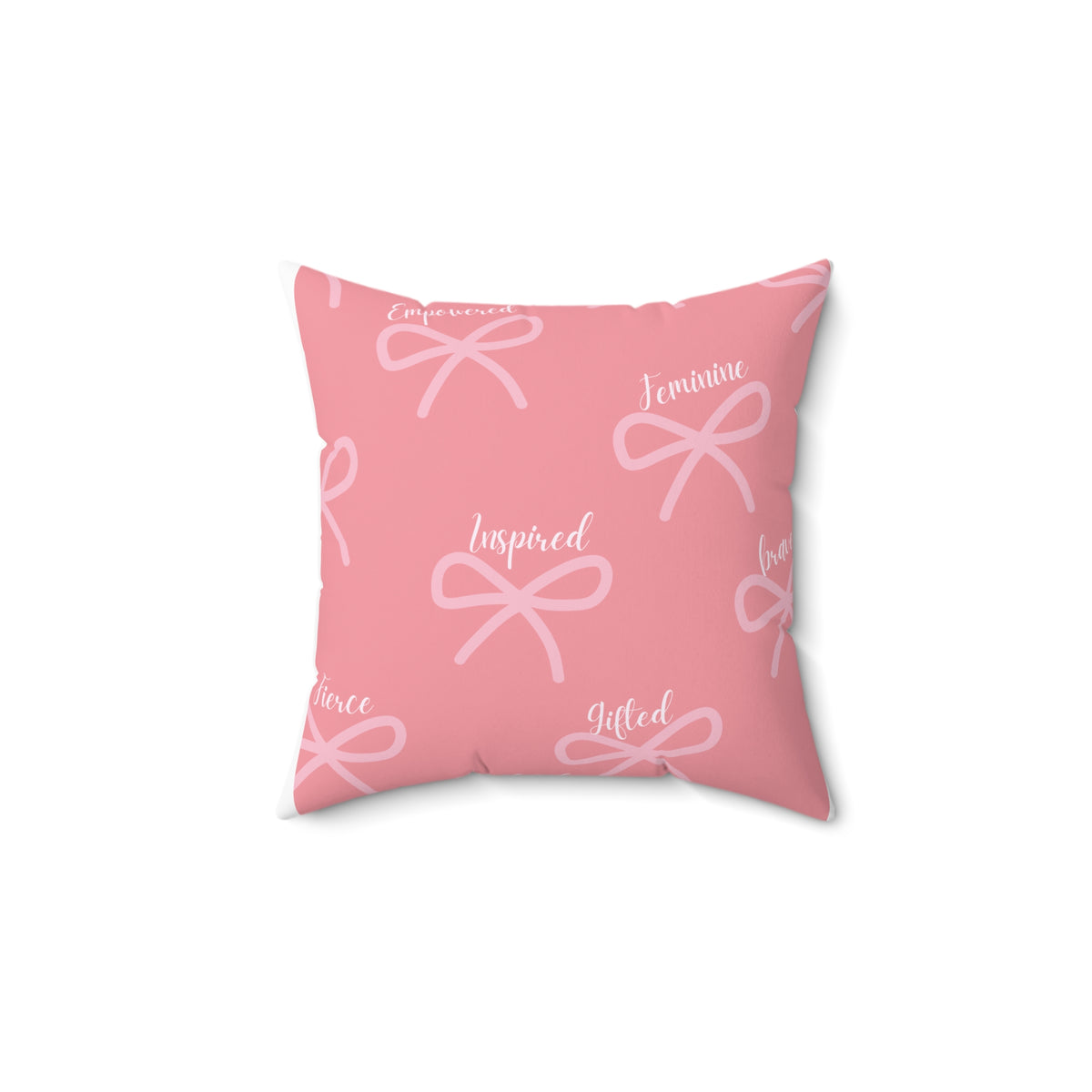 Girls Pretty Ribbon Pink Decorative Pillow