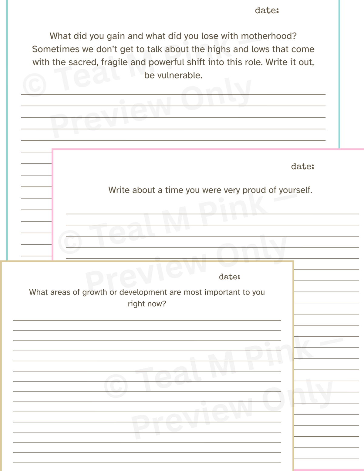 From Chaos to Calm: Motherhood Guided Journal & 18-Month Planner | Digital Download PDF