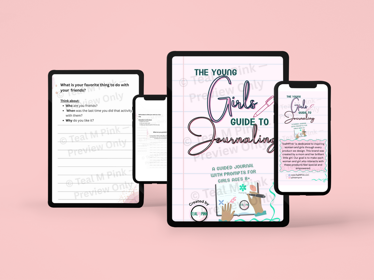 The Young Girls Guide to Journaling — Digital Download | Guided Journal with Prompts for Girls Ages 8+